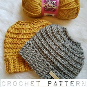 PATTERN ONLY, The Honey Bun Hat, crochet pattern, messy bun hat, ponytail hat, crochet hat pattern