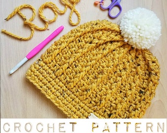 PATTERN ONLY, The Royal Beanie, Crochet Beanie Pattern, Crochet Hat Pattern, Fitted Hat Pattern