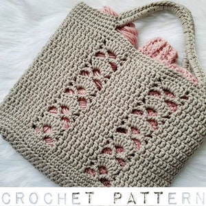PATTERN ONLY, The Deco Tote, crochet pattern, tote bag, beach bag, project bag, crochet, bag, tote, one skein