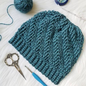 PATTERN ONLY, The Nautilus Beanie & Bun Hat, bun Hat, crochet pattern, messy bun hat, ponytail hat, crochet hat pattern, toque, hat, beanie image 2