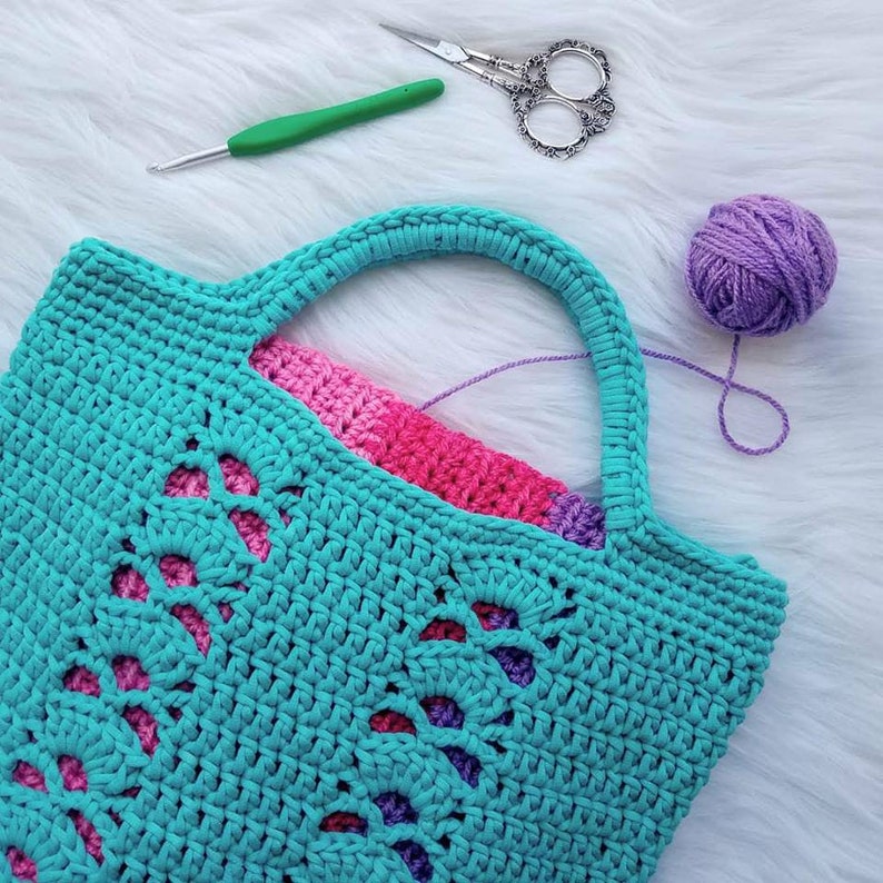 The Deco Tote PATTERN crochet pattern tote bag beach bag | Etsy