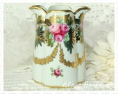 Nippon, Japan Hand painted double spout creamer, with moriage