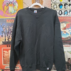 Vintage 90s Russell Athletics Black Crewneck Large