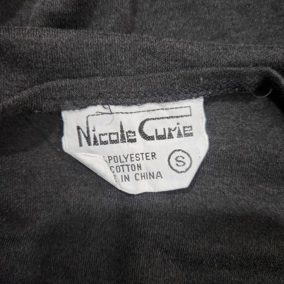 Vintage 80s Nicole Curin Black Puff Sleeve Shirt … - image 4