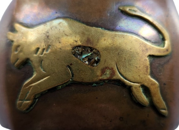 Vintage 70's Taurus Copper Brass Mixed Metal Cuff… - image 2
