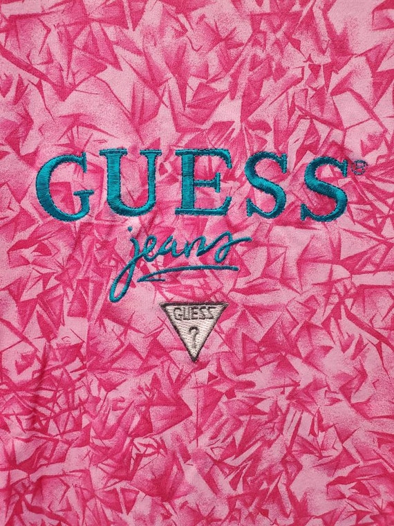 Vintage 90s Pink GUESS Jeans Inspired Matching T … - image 5