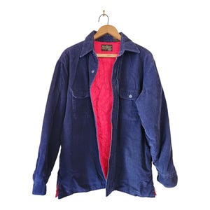 Vintage Sears Sportswear Blue Corduroy Jacket Lined Medium