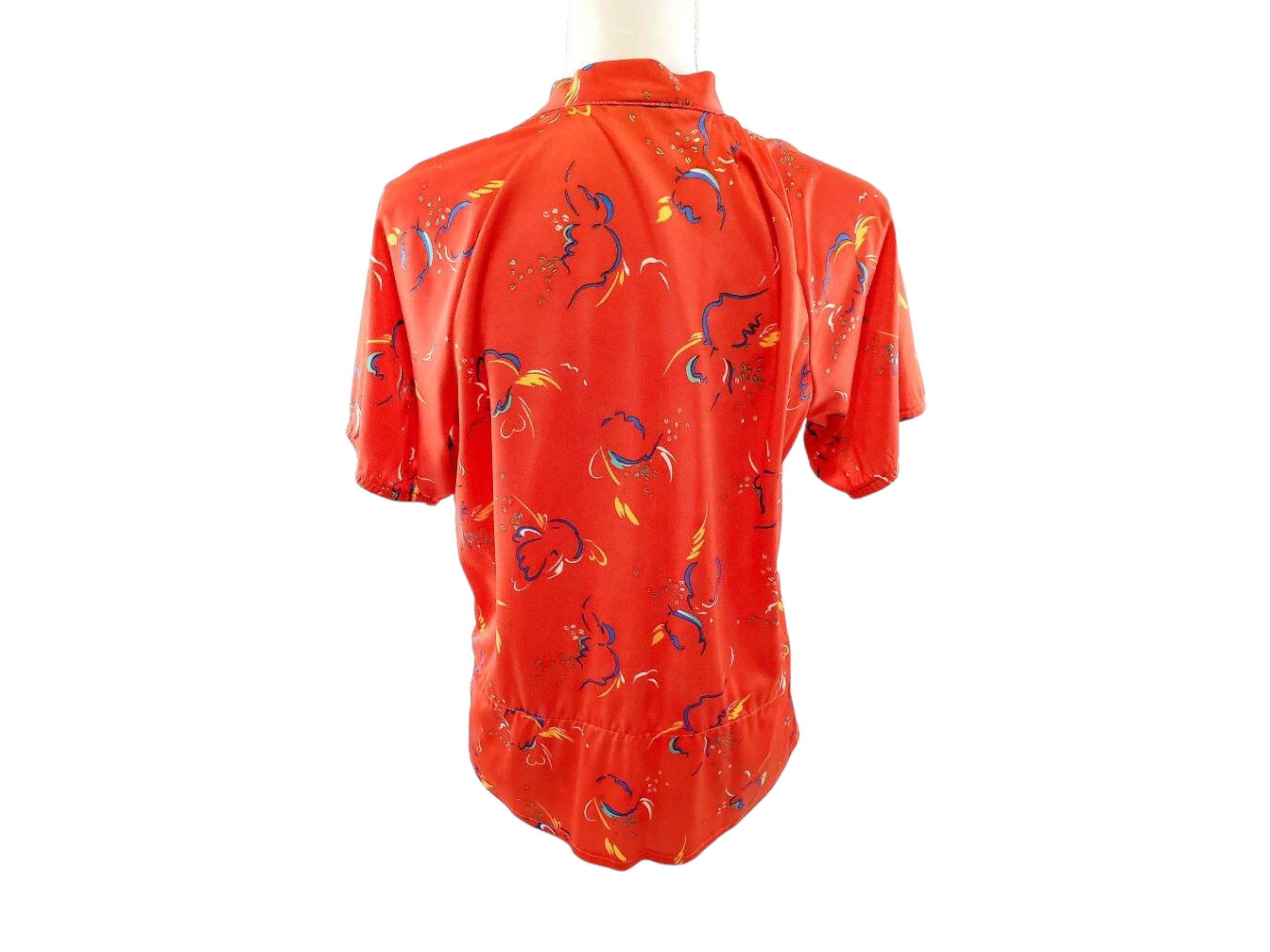 ランキングや新製品 Neck Bow Polyester Red 70's Vintage Blouse Jr Bazaar Sears ジャケット・アウター