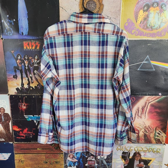 Vintage 70s Levi's Plaid Long Sleeve Button Shirt… - image 3