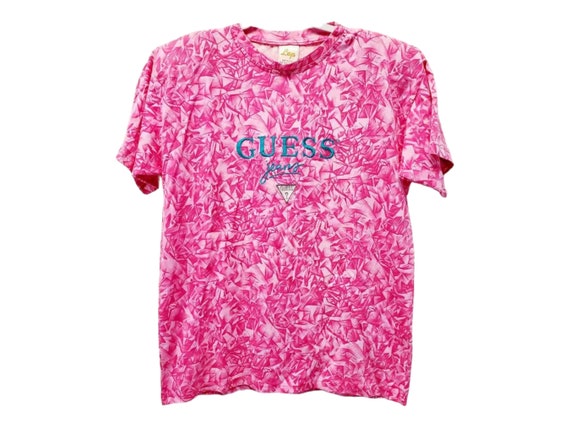 Vintage 90s Pink GUESS Jeans Inspired Matching T … - image 2