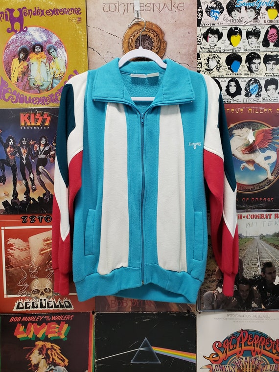 Vintage 80s Spalding Colorblock Zip Up Sweatshirt