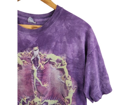 Y2K The Mountain Purple Frogs Peace Sign Tie Dye … - image 3