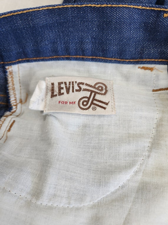 Vintage 70s High Waist Wide Leg Embroidered Levi'… - image 4