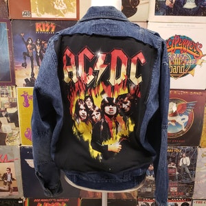 Vintage 80s Rock Band Denim Jacket | Reworked Band Tee, Rock n Roll, Metal Band T Shirt