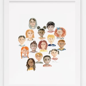 Children Diversity Art Print For Kids Room, Playroom, Preschool and Kindergarten Classrooms / Inclusive Art Print