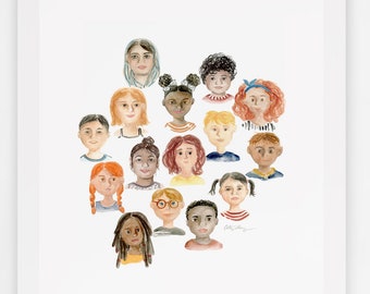 Children Diversity Art Print For Kids Room, Playroom, Preschool and Kindergarten Classrooms / Inclusive Art Print