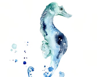 Narwhal Watercolor Art Print : Modern Wildlife Art Print / Whale Art for Children's room or ocean life decor / sea animals art decor