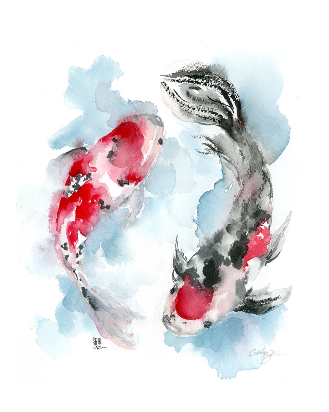 Video- WATERCOLORS & INK: KOI FISH 