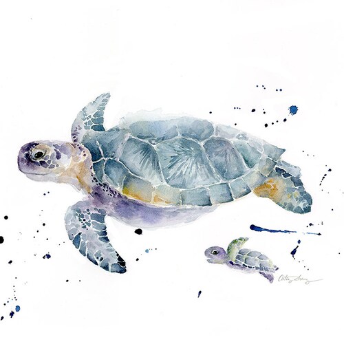 Sea Turtle Art Print watercolor Painting Wall Decor | Etsy