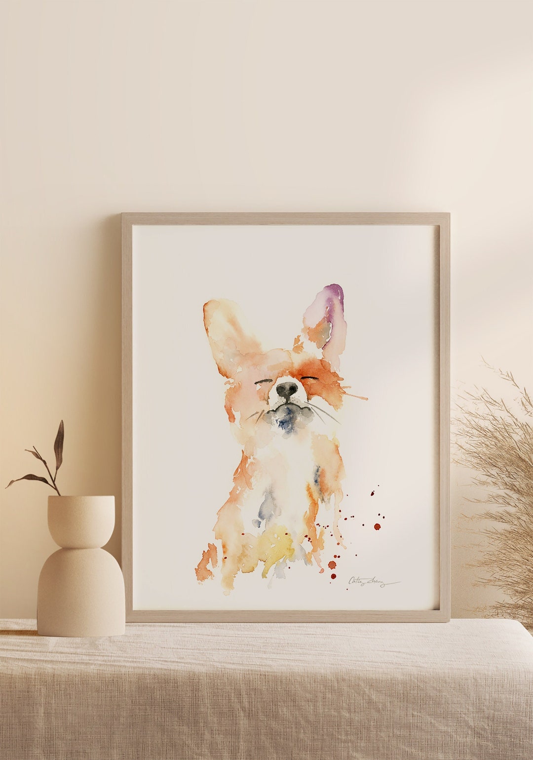 Proud Fox Watercolor Fine Art Print - Modern Wild Animal Art, Watercolor  Fine Art for Fox Lovers, Playful Fox Watercolor Painting - Etsy, image size:1080x1539