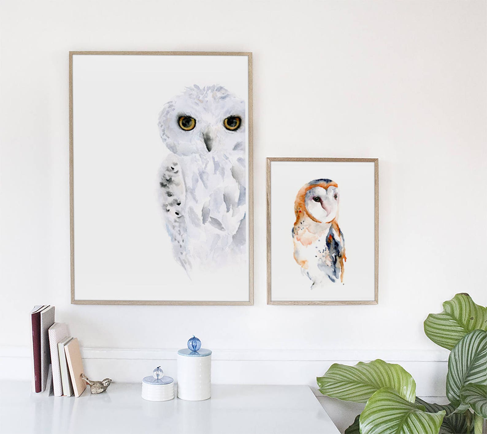Snowy Owl Watercolor Art Print: Modern Owl Art Print Perfect - Etsy