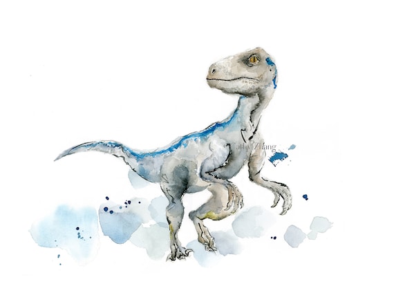 Blue the Velociraptor Art Print Dinosaur Art Print - Etsy México Blue the Velociraptor Art Print Dinosaur Art Print - Etsy México