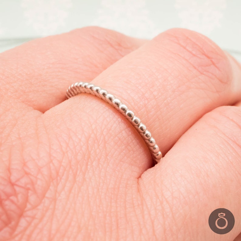 Minimalist Jewelry Dainty Gold or Platinum Band with a Simple Pattern Skinny Stackable Ring For Women Custom Made