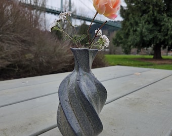 3D Printed Stoneware Flower Vase: Wood & Soda Fired Clay