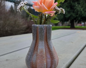 3D Printed Stoneware Flower Vase: Wood & Soda Fired Clay