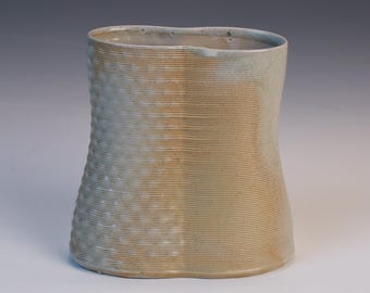 3D Printed Stoneware Flower Vase: Wood & Soda Fired Clay