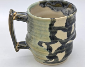 Handcrafted Ceramic Coffee or Tea Mug: Wabi Sabi Kintsugi Inspired with Real Gold