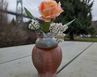 3D Printed Stoneware Flower Vase: Wood & Soda Fired Clay