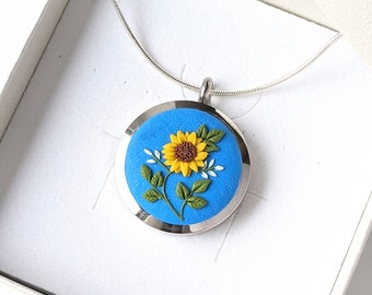 Sunflower Locket Necklace with Personalized Photos for Mom - Birthday Mothers Day Anniversary Gift with Inspirational Message and Bible Ver