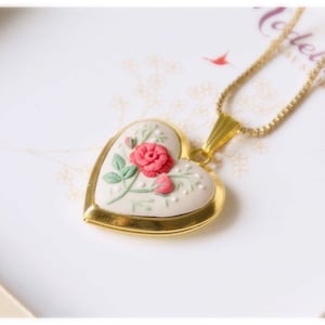 Personalized Floral Locket Necklace - Mother Daughter Anniversary Gift - 2 Photos - Floral Jewelry