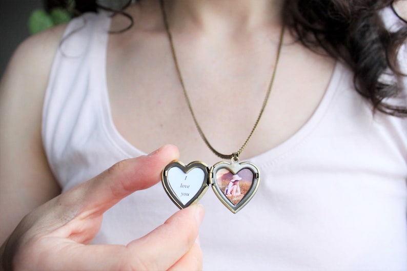 Cardinal necklace with 2 photos inside Sunflower cardinal and forget me not locket Mother birthday gift from daughter son to mom Aunt Sister image 3