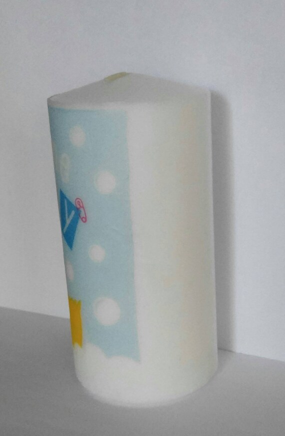 Gender Neutral Baby Gift Neutral Nursery Decor Welcome Baby 3x6 Pillar Candle Baby Shower Decor