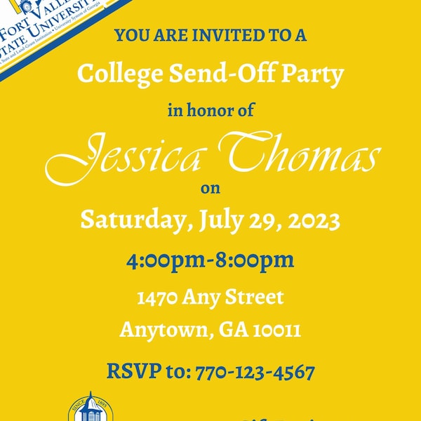 Trunk Party, Send-Off Party, Graduation Party (high school/college)- Custom Invitation/Announcement. Digital Design Only