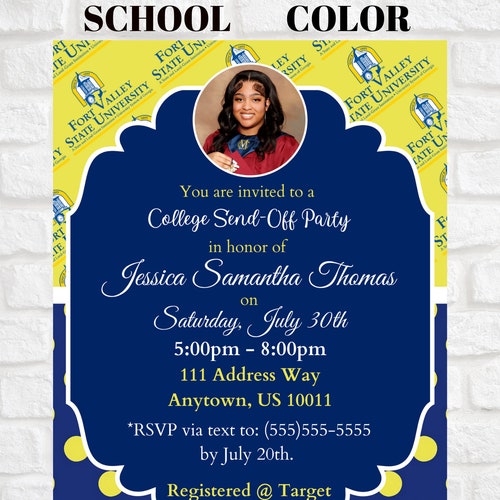 Trunk Party, Send-Off Party, Graduation Party (high school/college)- Custom Invitation/Announcement. Digital Download