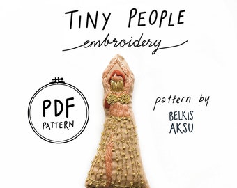 Modern Embroidery Pattern, Doll Embroidery Design, Beginner Hand Embroidery Pattern, DIY Doll, Colorful Modern Art, Illustrated Belly Dancer