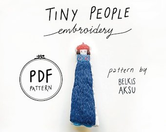 Modern Embroidery Pattern, Doll Embroidery Design, Beginner Hand Embroidery Pattern, DIY Doll, Colorful Modern Art, Illustrated Tiny People