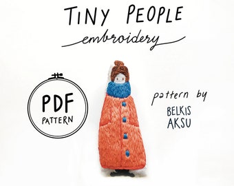 Modern Embroidery Pattern, Doll Embroidery Design, Beginner Hand Embroidery Pattern, DIY Doll, Colorful Modern Art, Illustrated Tiny People