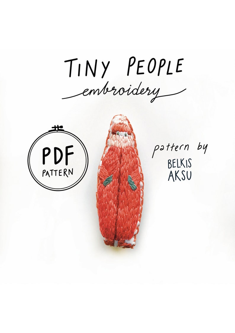 Modern Embroidery Pattern, Doll Embroidery Design, Beginner Hand Embroidery Pattern, DIY Doll, Colorful Modern Art, Illustrated Tiny People image 1