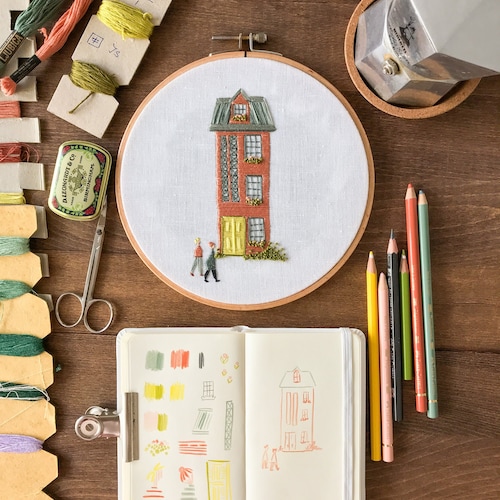 Modern Embroidery Pattern House Embroidery Design Beginner Etsy