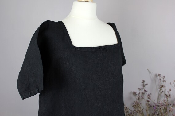 Dress - Old linen shirt black