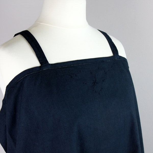 Vintage Robe - Chemise ancienne bleue foncée M-L