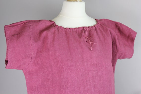 Dress - Old m-L pink linen shirt