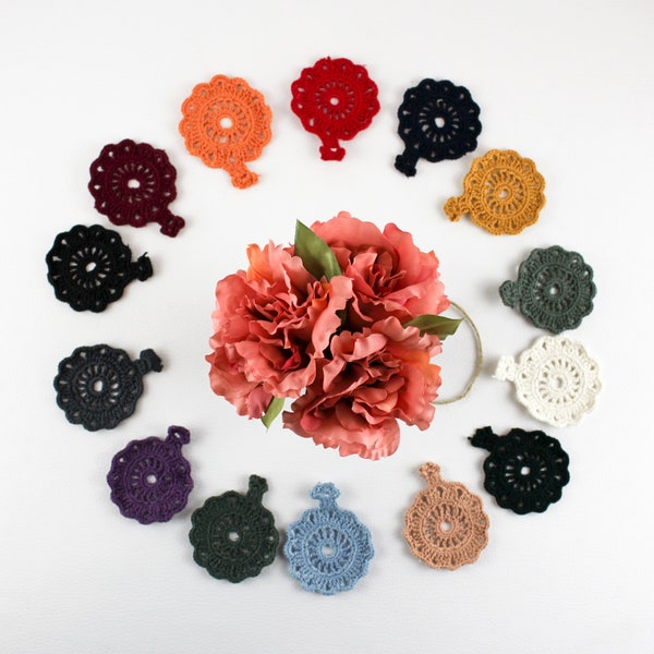 Vintage Fleurs en crochet en lot de 5