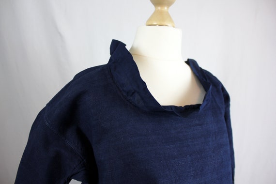 Dress - Old linen shirt blue - image 5