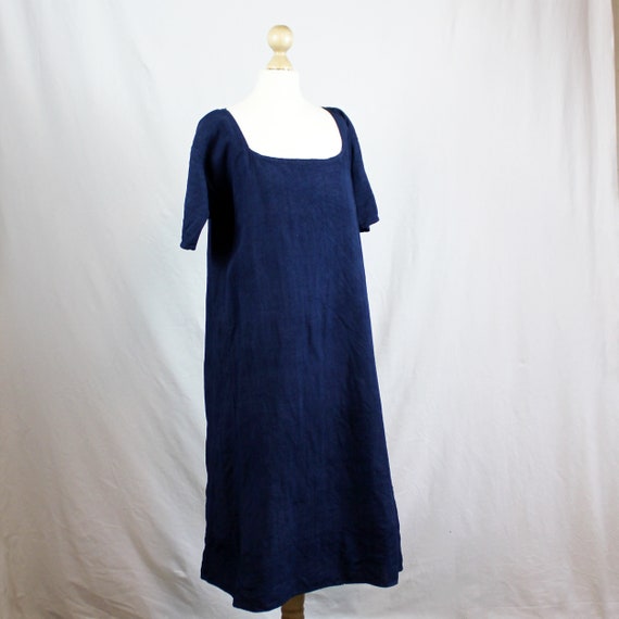 Dress - Old linen shirt blue - image 1