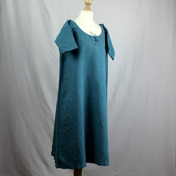 Dress - Old linen shirt blue